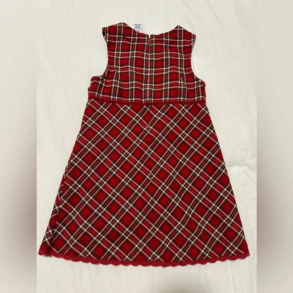 Gymboree Girls Large 5 Years Vintage Red Plaid Flannel Dress 2001 Collection
